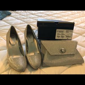 Worthington Silver pumps and matching purse.